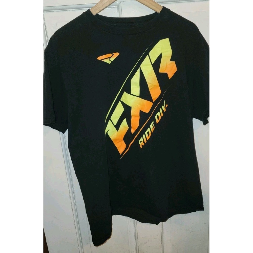 FXR Racing Ride Division Premium Black Neon Logo T-Shirt-Size XL Motocross